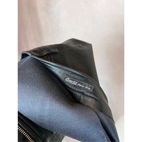 Vintage Y2K 90s Guess Pleather Mini Skirt Size Medium - Picture 6 of 7
